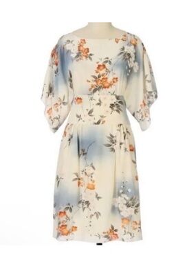 Vintage Anthropologie Anna Sui Jonquil Skies Silk Kimono Style Dress Size 2